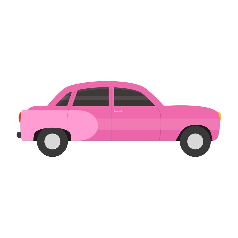 icono de coche antiguo de estilo plano, transporte retro vector