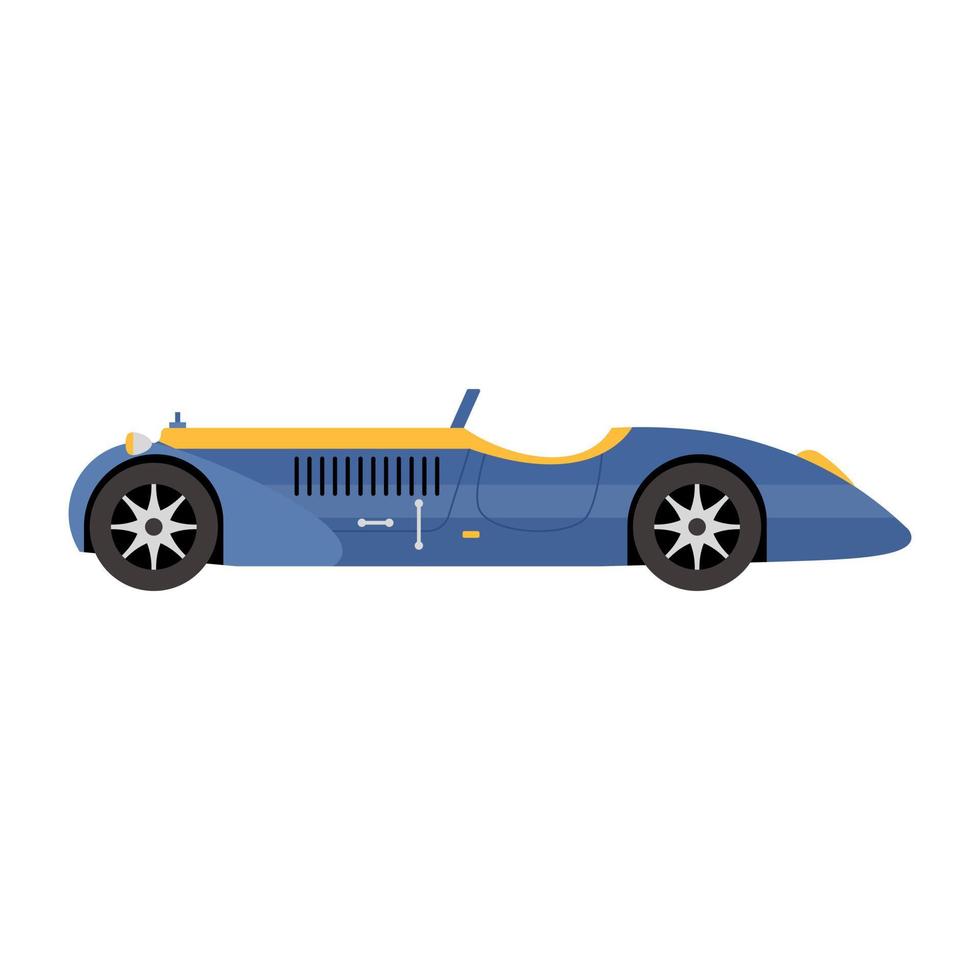 icono de coche antiguo de estilo plano, transporte retro vector