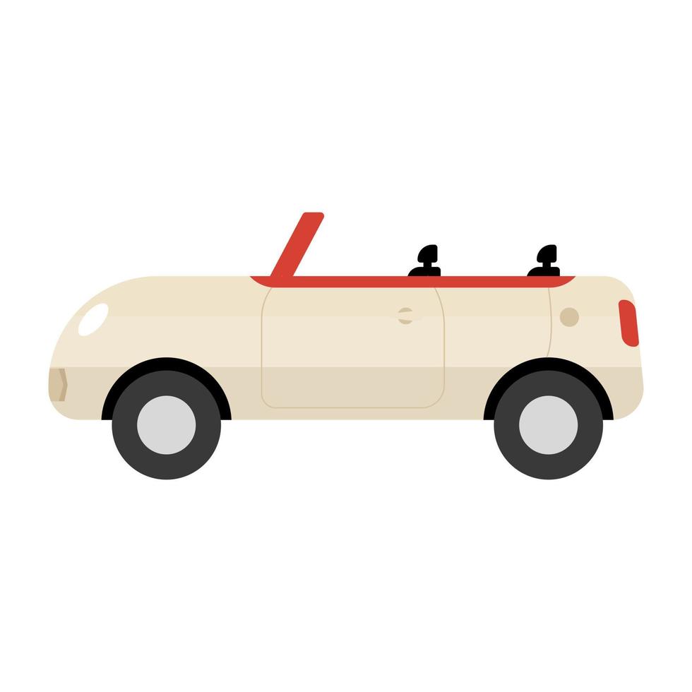 Vintage car icon of flat style, retro transport vector