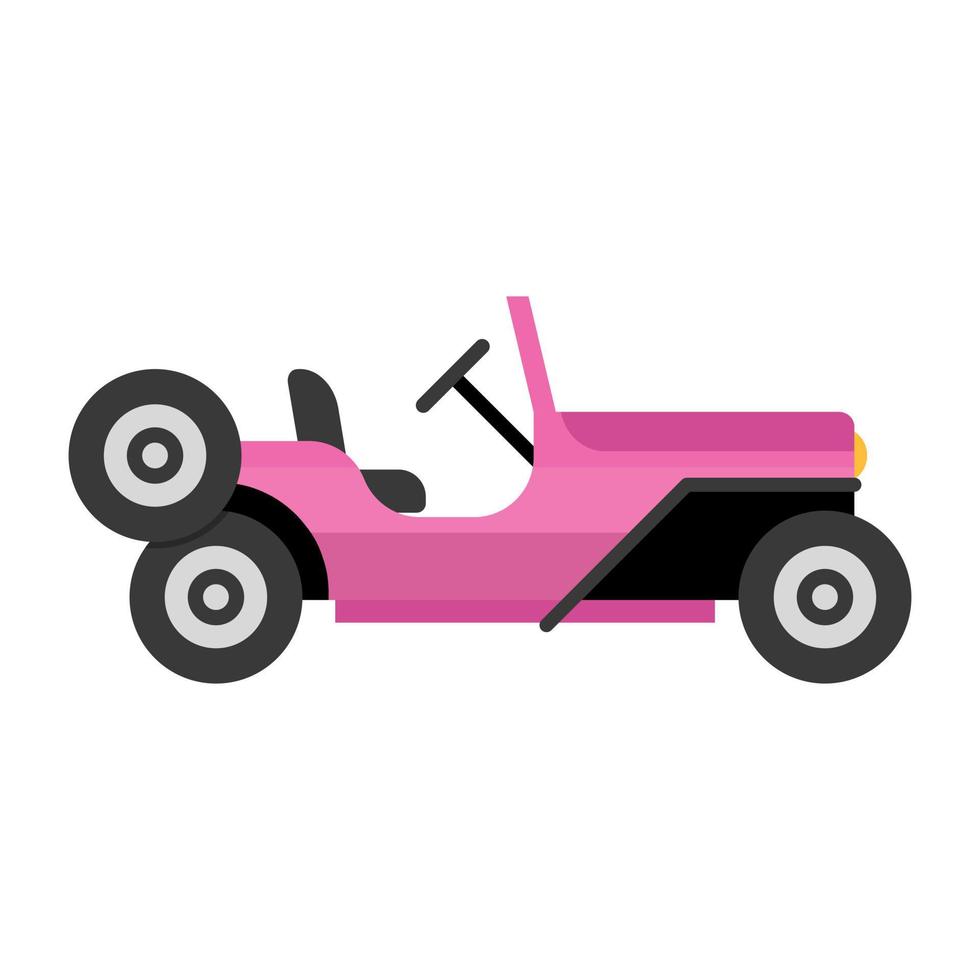 icono de coche antiguo de estilo plano, transporte retro vector