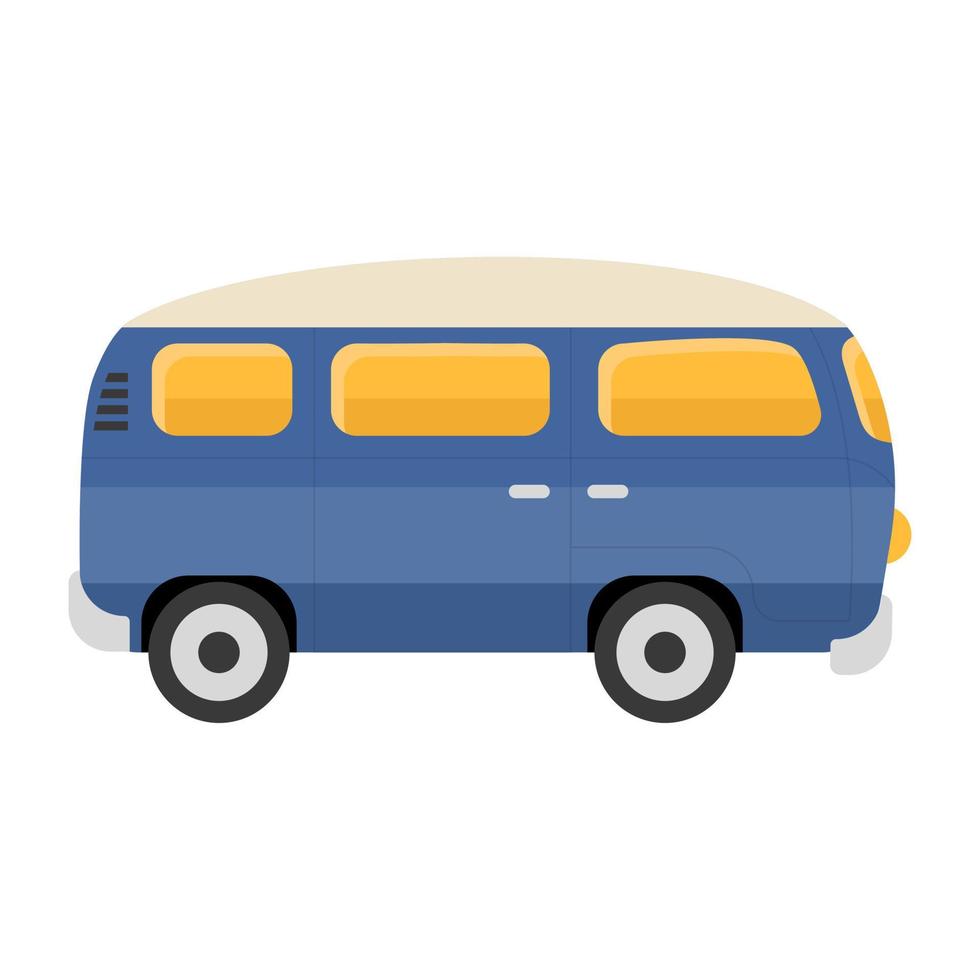 Vintage car icon of flat style, retro transport vector