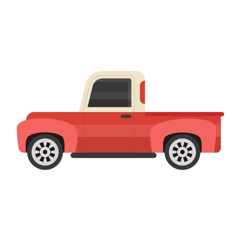 icono de coche antiguo de estilo plano, transporte retro vector