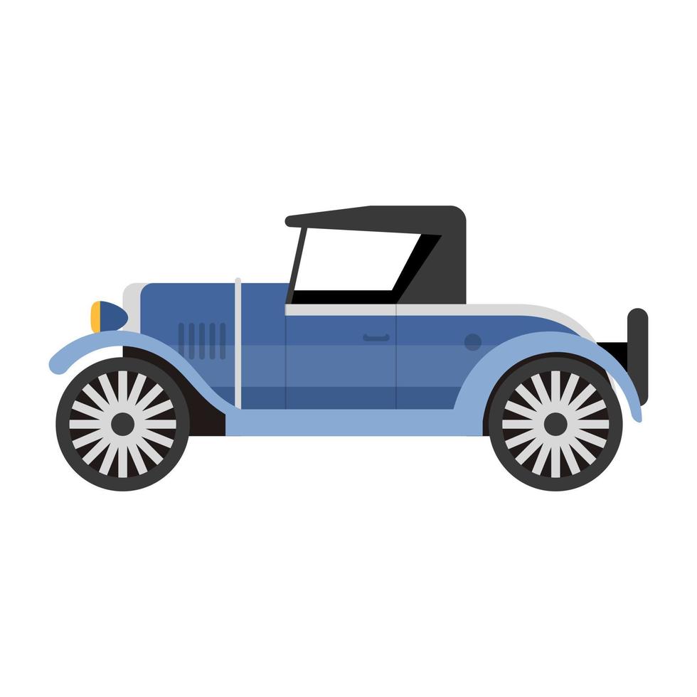 Vintage car icon of flat style, retro transport vector