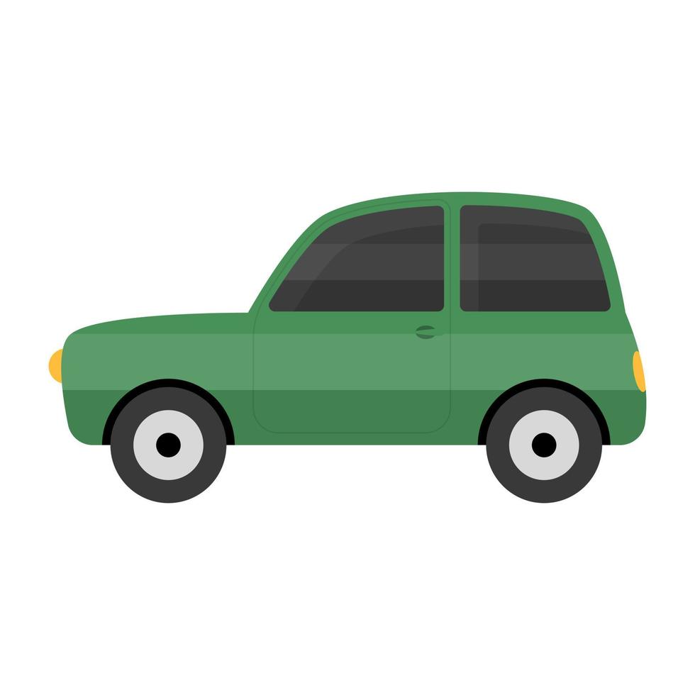 Vintage car icon of flat style, retro transport vector
