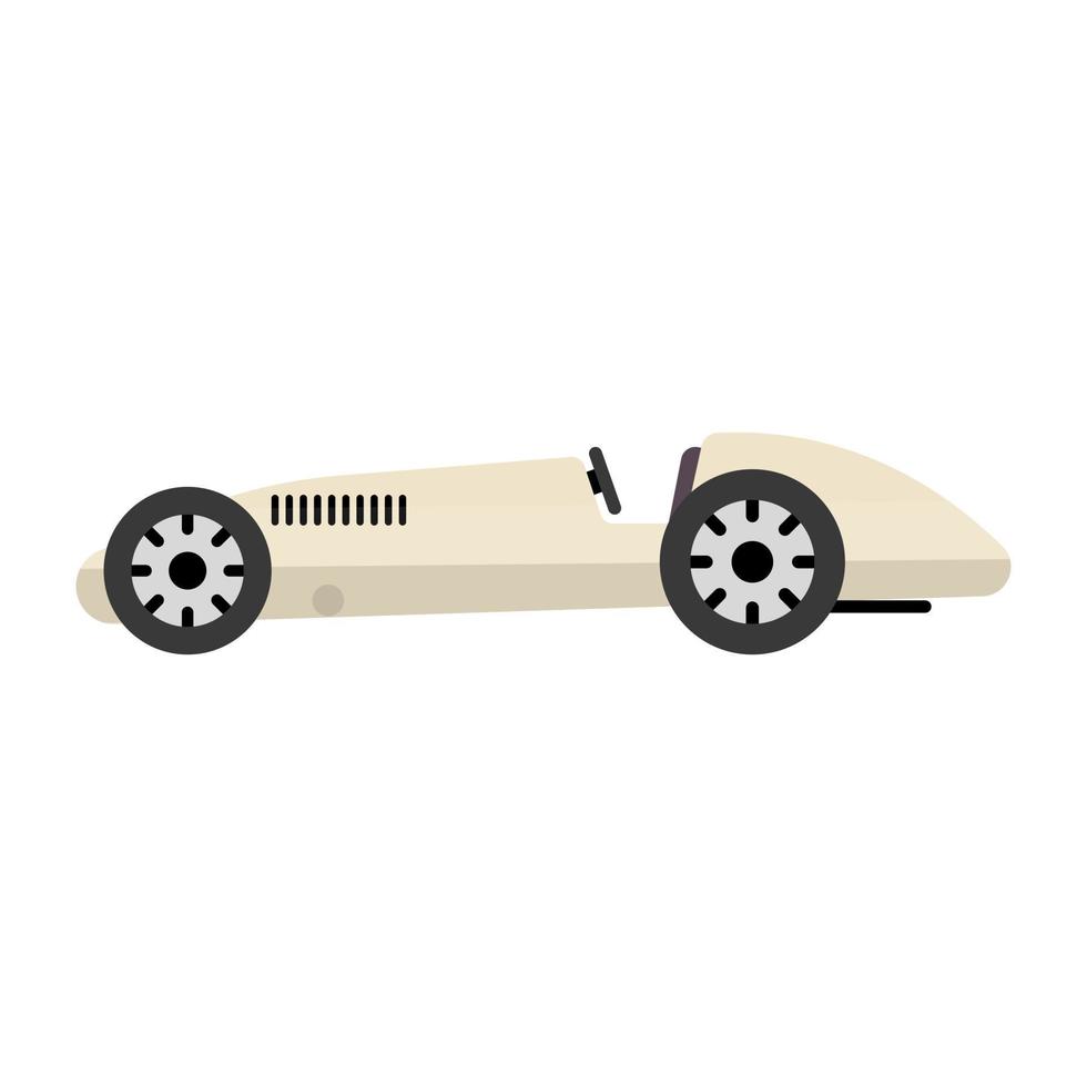 Vintage automobile icon of flat style, retro transport vector