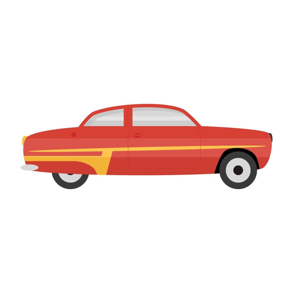 icono de automóvil antiguo de estilo plano, transporte retro vector