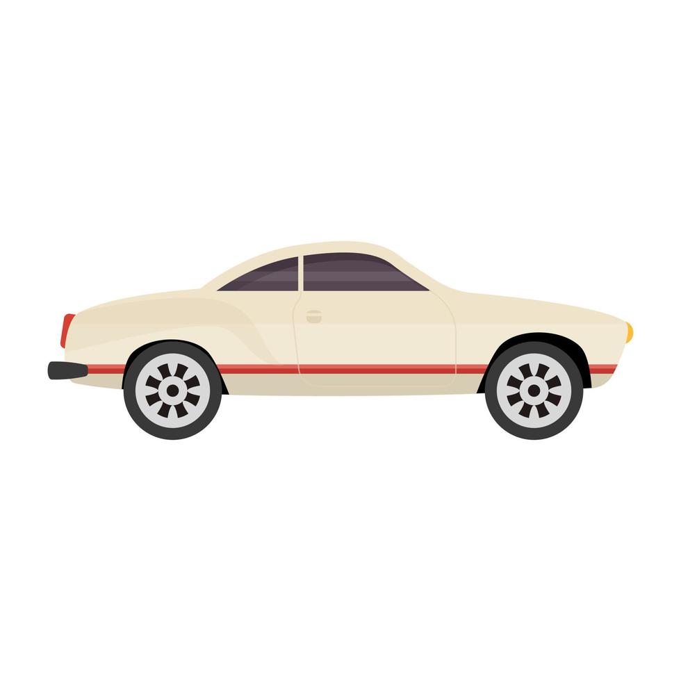 Vintage automobile icon of flat style, retro transport vector