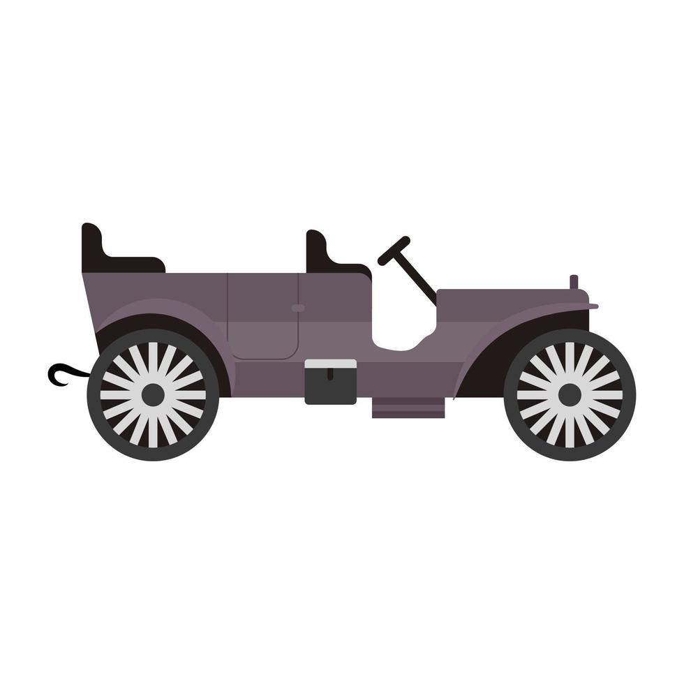 icono de automóvil antiguo de estilo plano, transporte retro vector