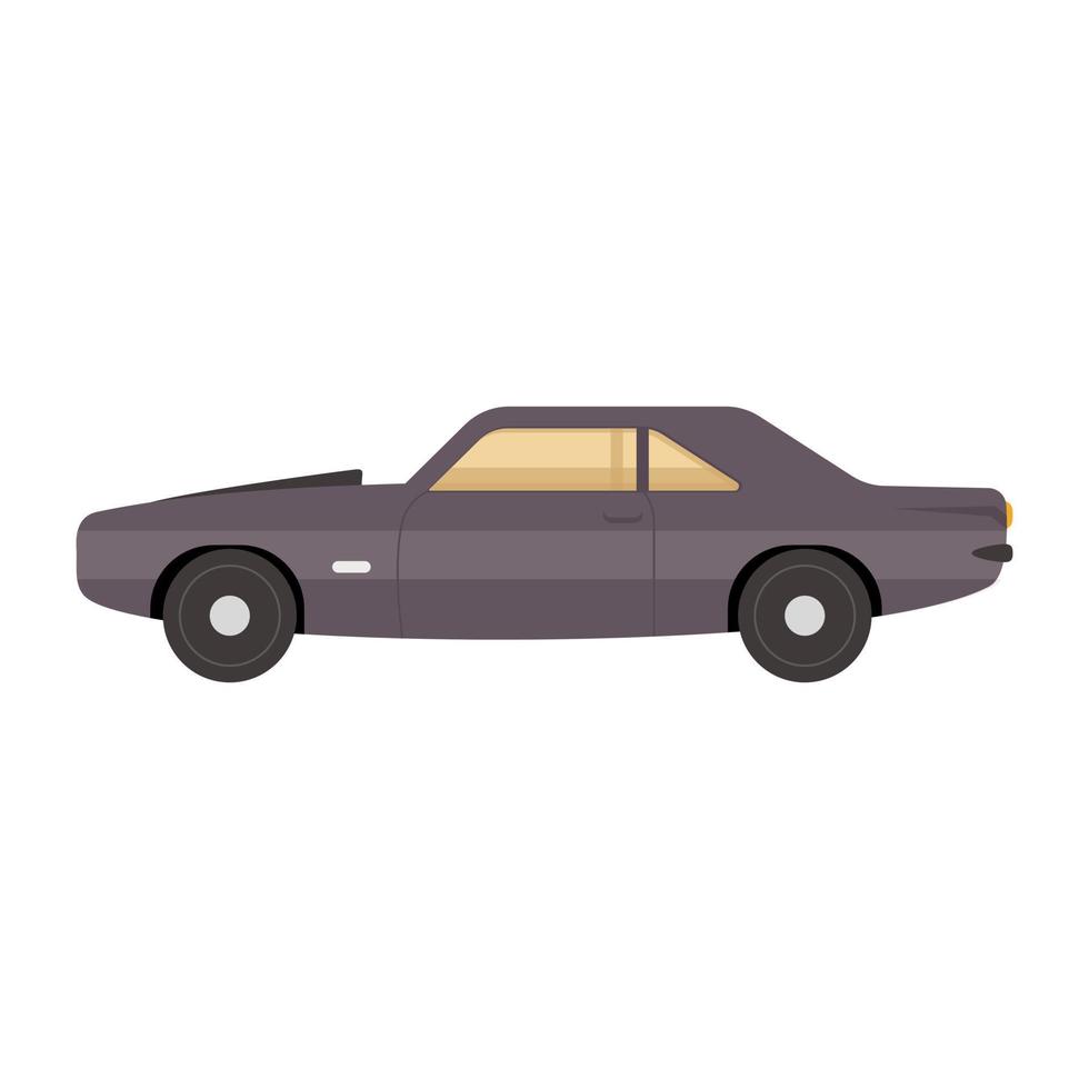 Vintage automobile icon of flat style, retro transport vector