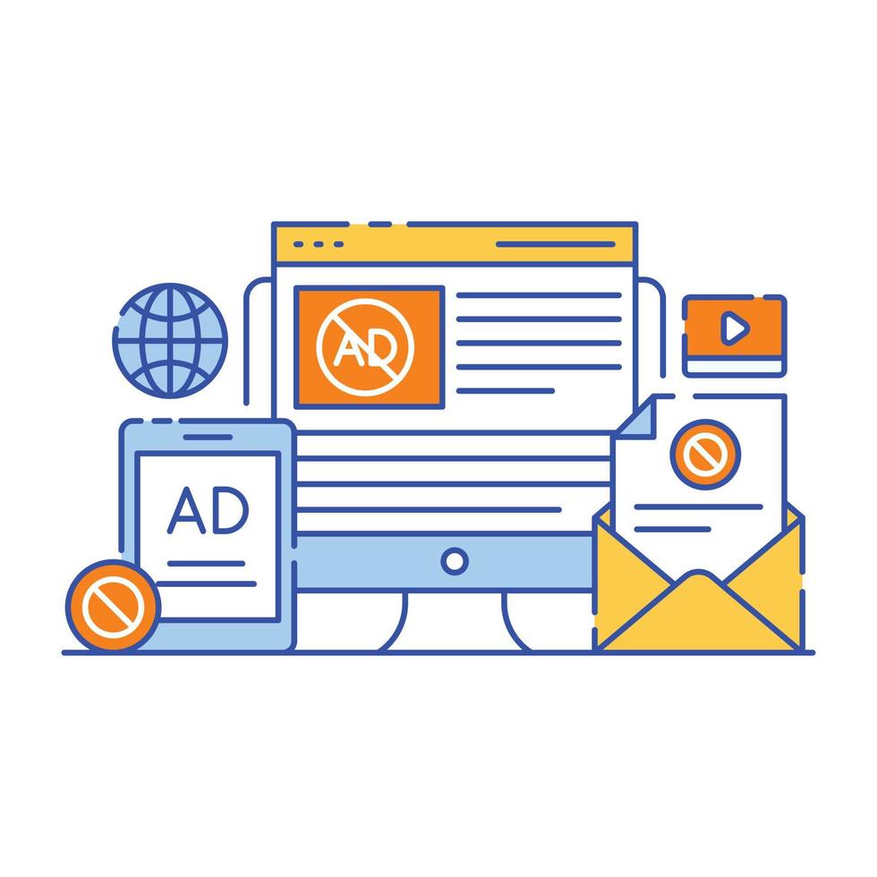 Big data analysis flat style illustration design vector