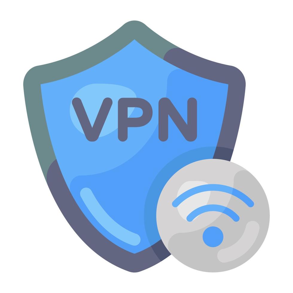 Vpn security icon, flat editable style vector