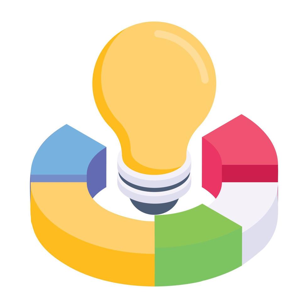 An icon of business innovation in modern isometric design vector
