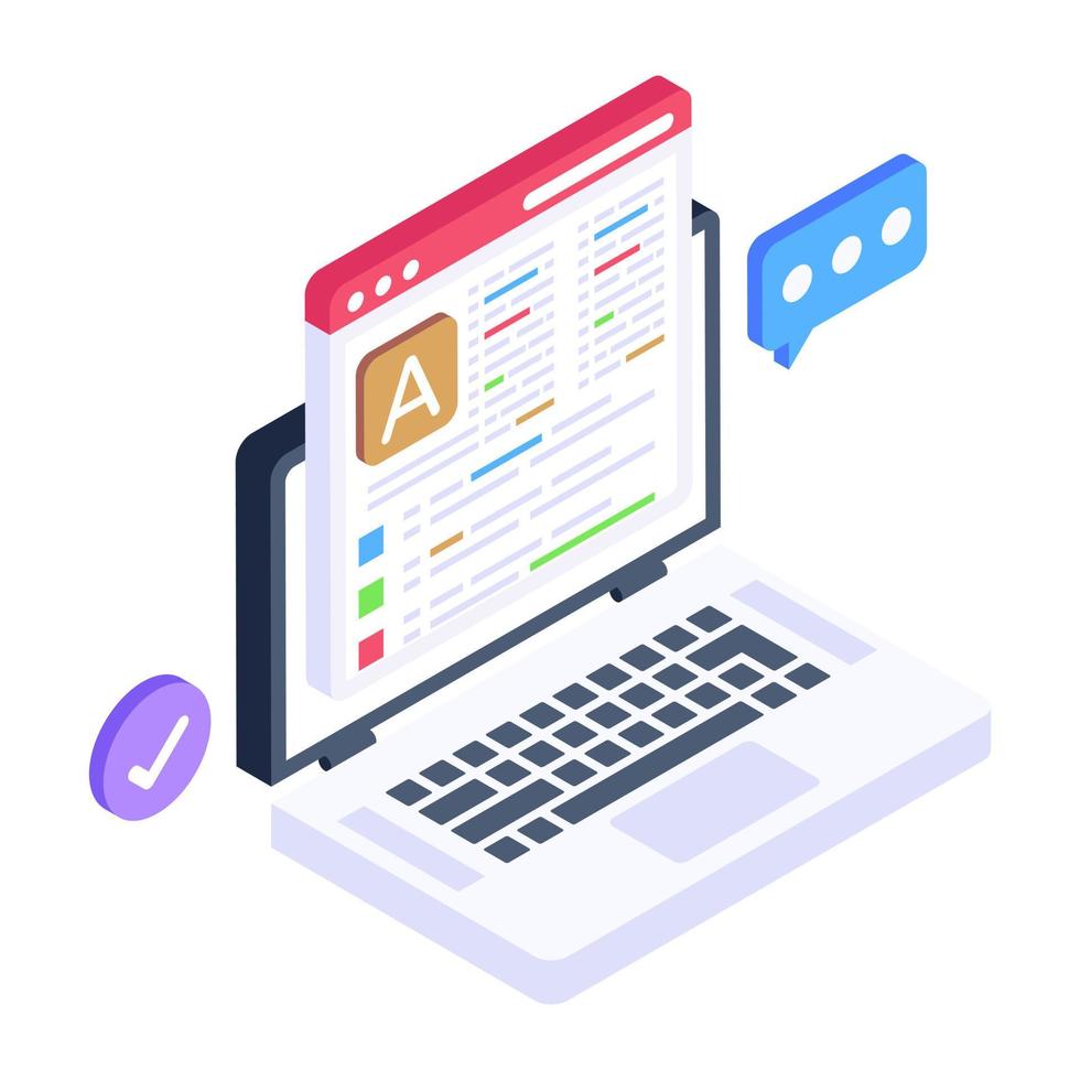Trendy vector design of web article