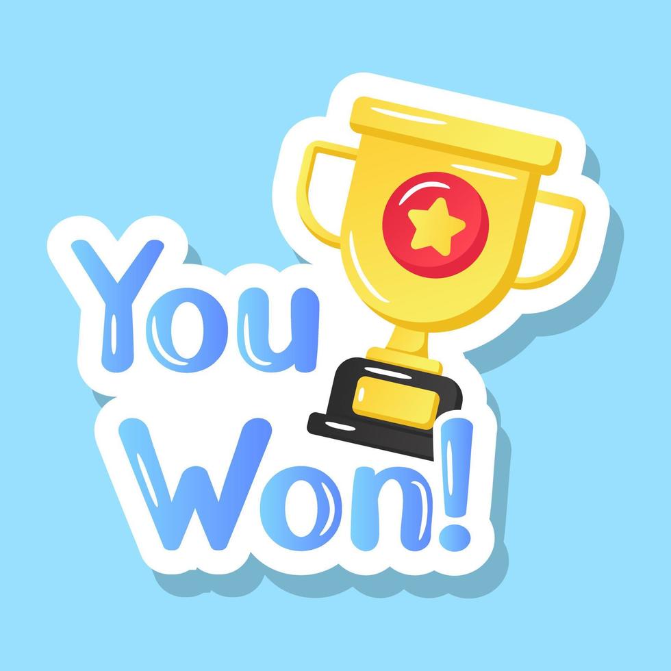 A winner trophy flat gradient vector