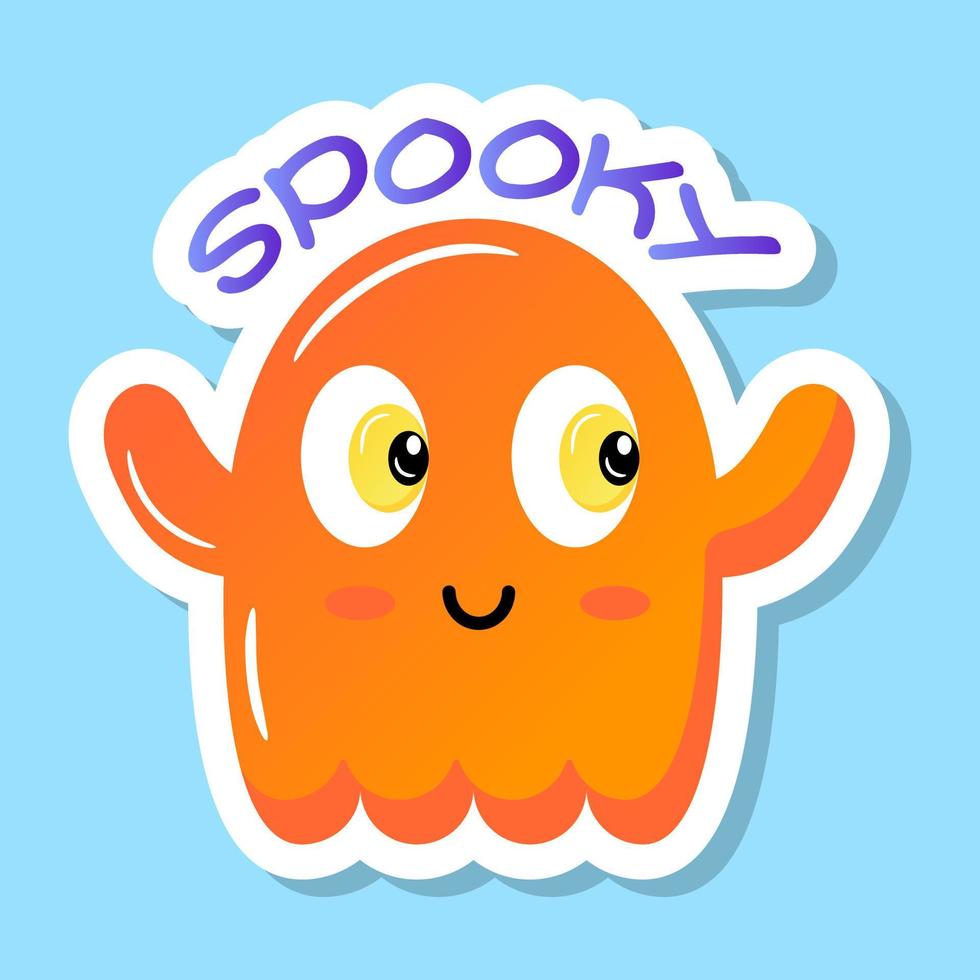 A spooky sticker of ghost, perfect for halloween vector