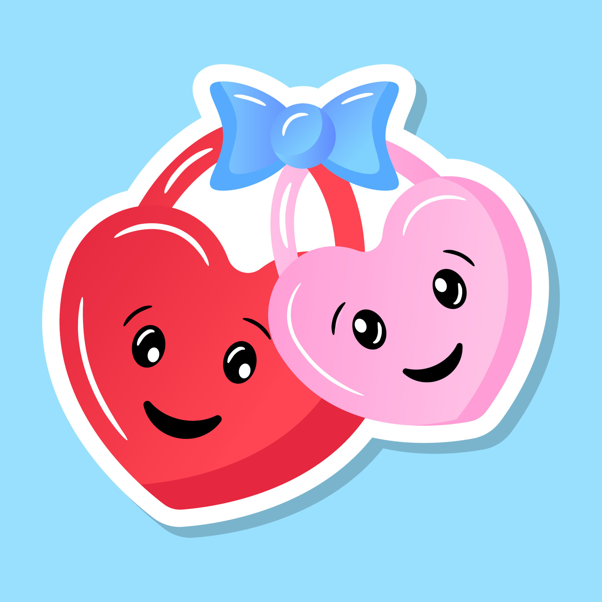 Cute hearts in printable sticker design, valentine special design ...