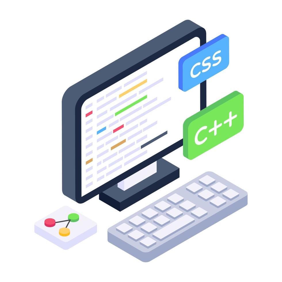 An editable design vector of computer programming 6610457 Vector Art at ...