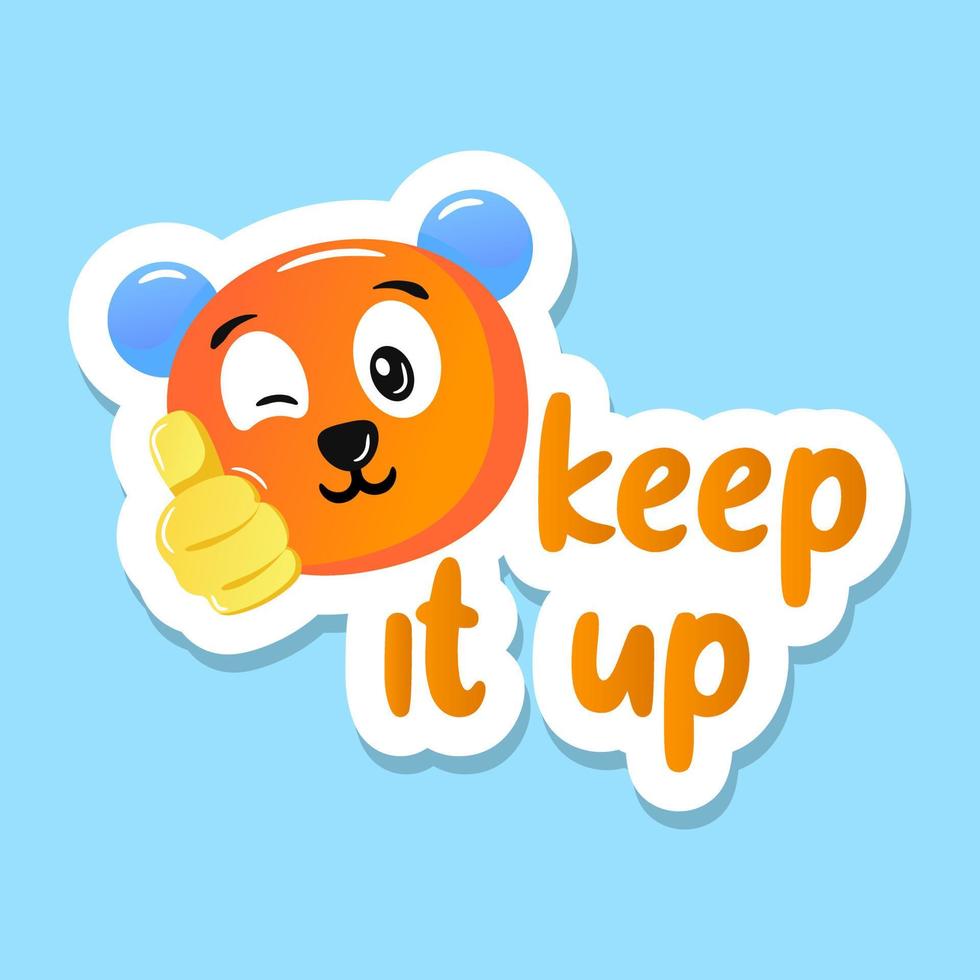 A cute teddy flat sticker vector