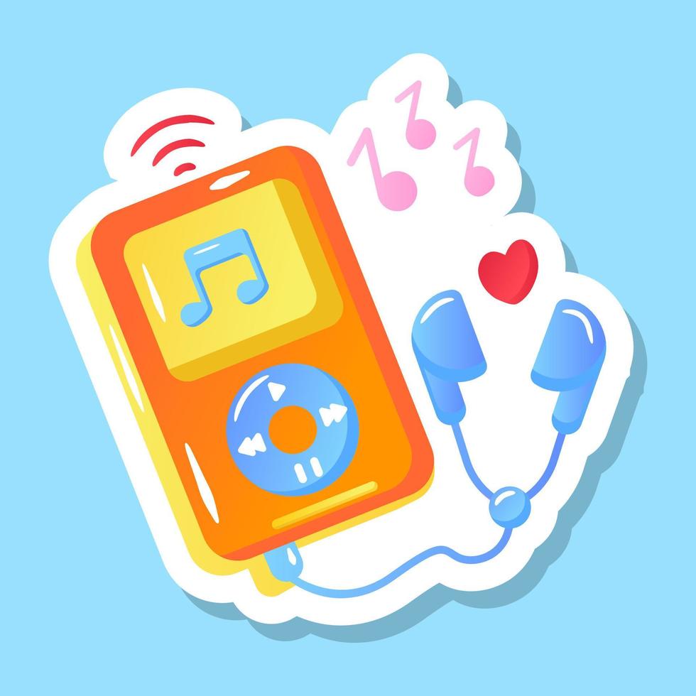A music via portable music device vector