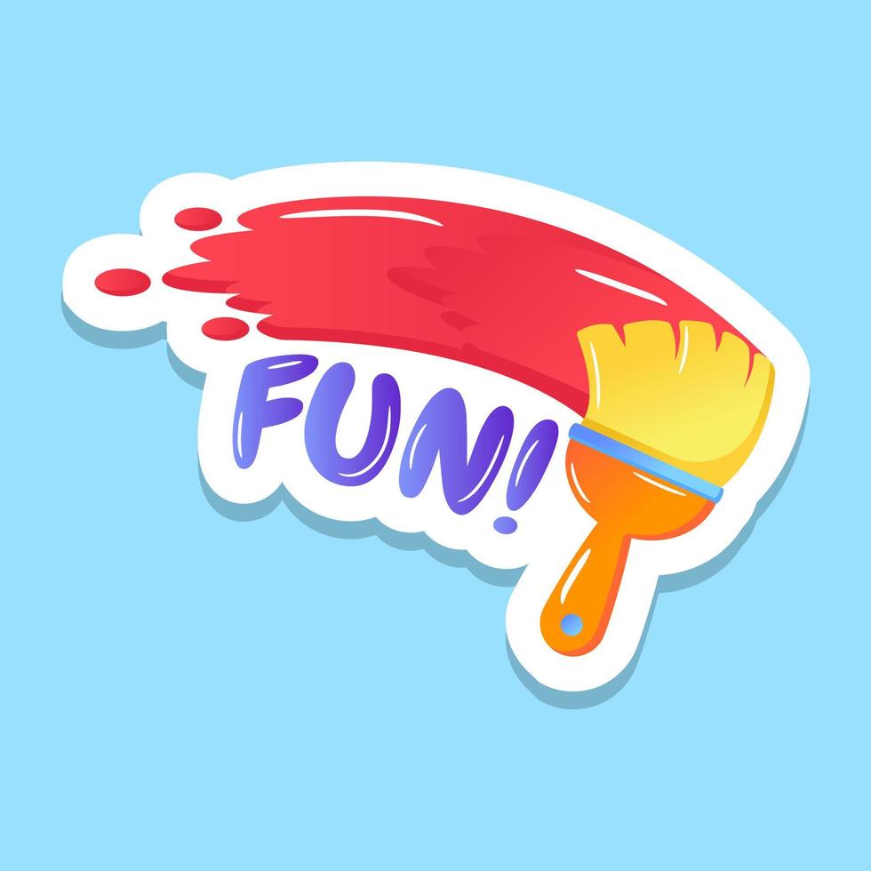 A paintbrush sticker, paint vector