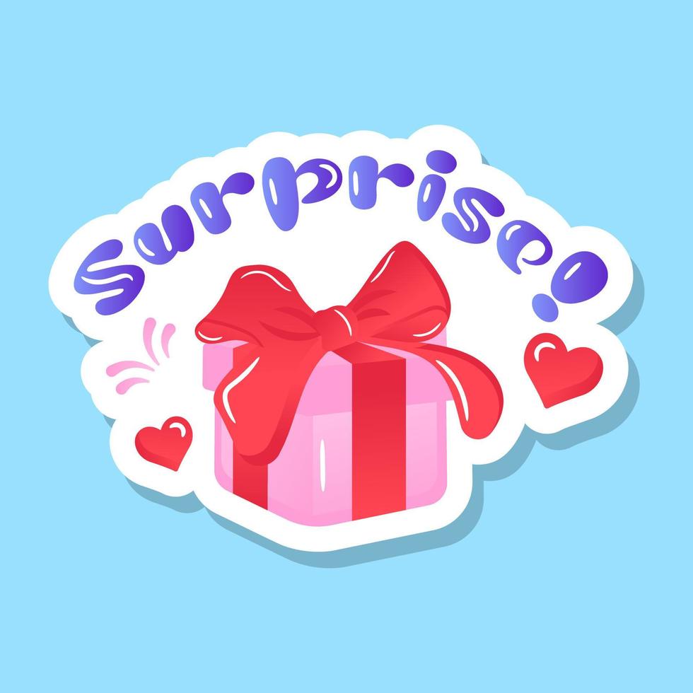 Yay Its a surprise sticker in flat style vector