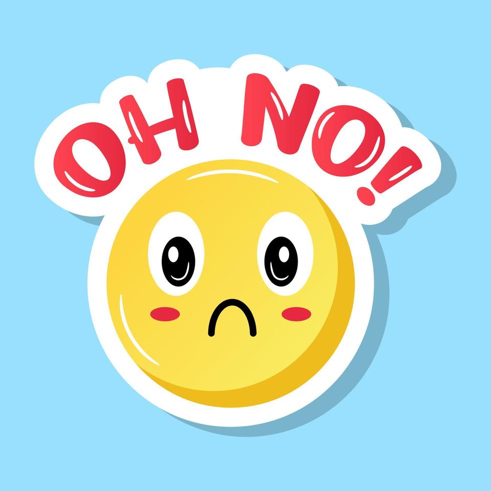 A sorry and disappointed emoji with oh no face vector