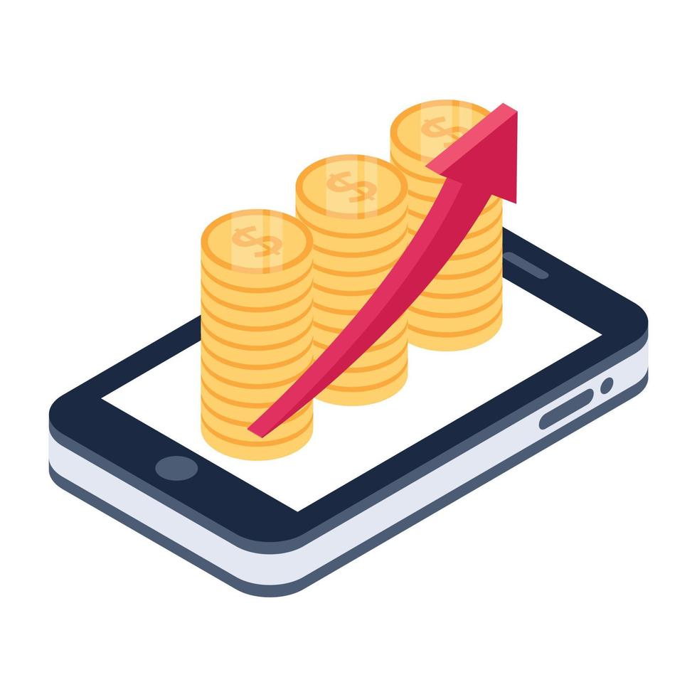 Currencies in a isometric icon denoting wealth concept vector