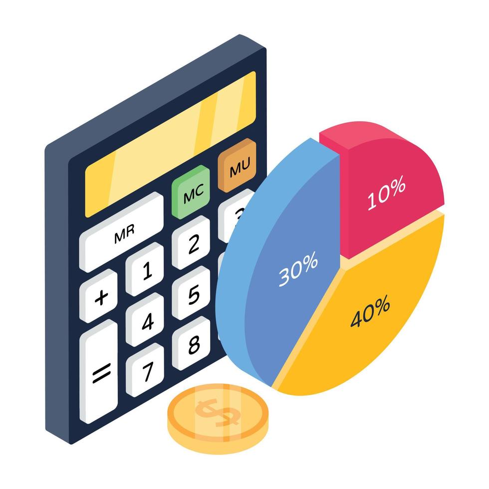 A business accounting isometric icon vector