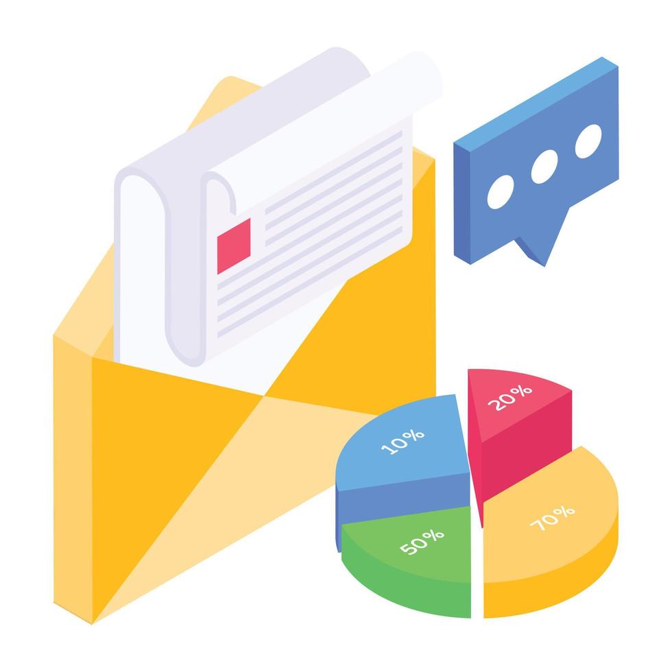 A business mail isometric icon vector