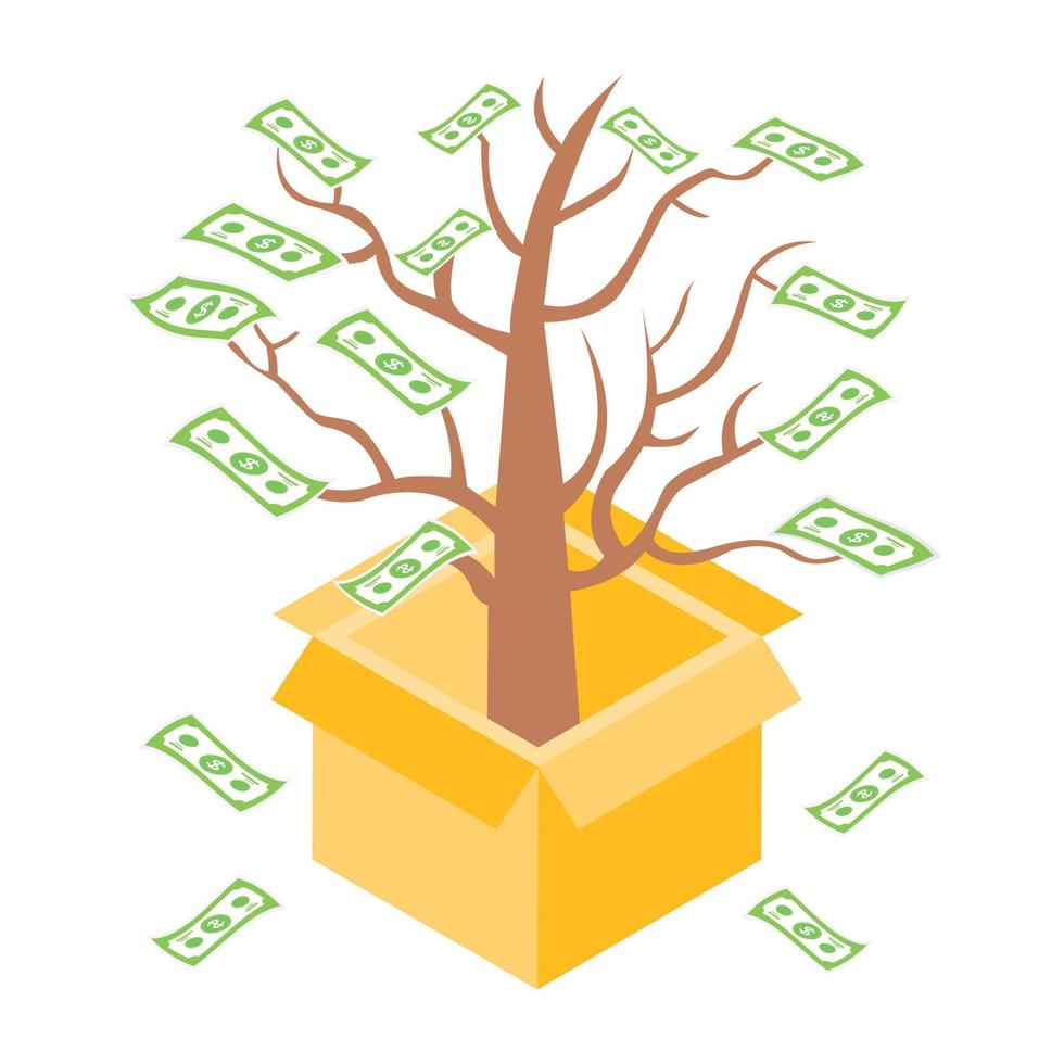 Dollars tree icon design, trendy icon of money growth vector