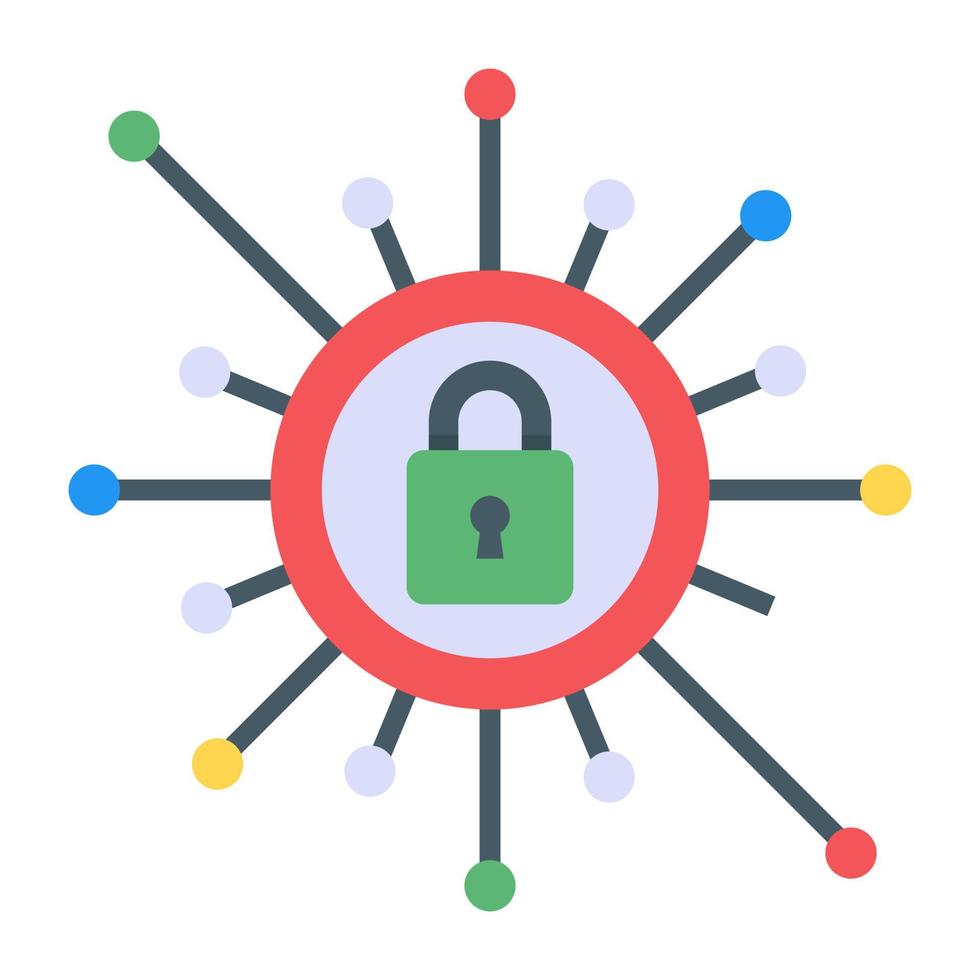 Cyber security in flat icon, editable vector