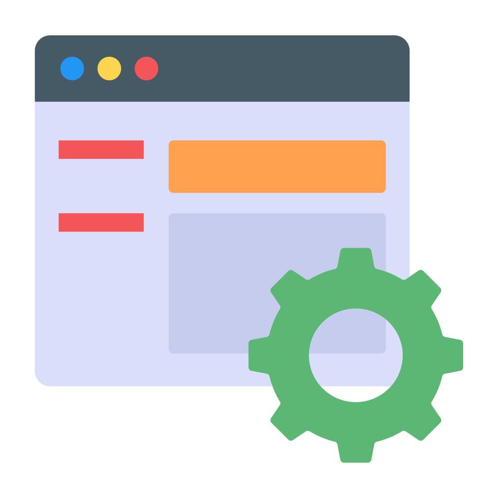 icono plano único de configuración web vector