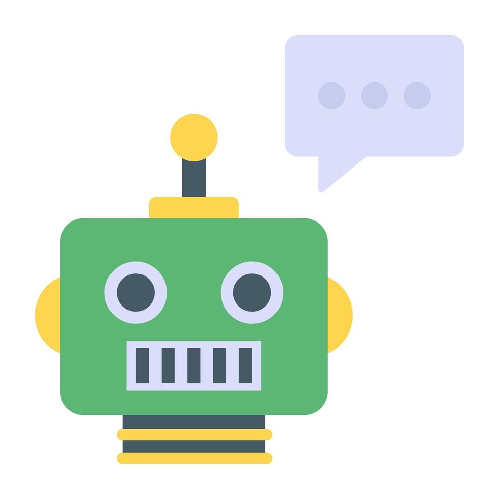 robot en icono plano, vector editable