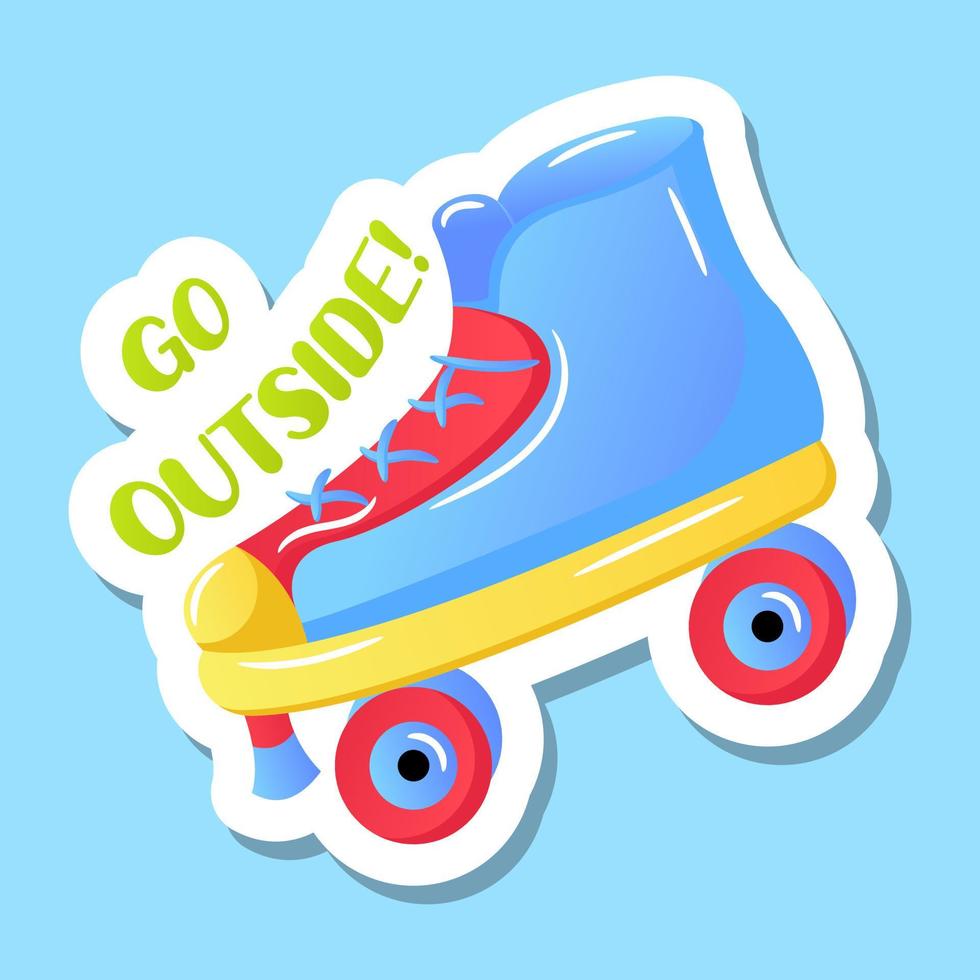 Roller skate, go outside concept flat vector