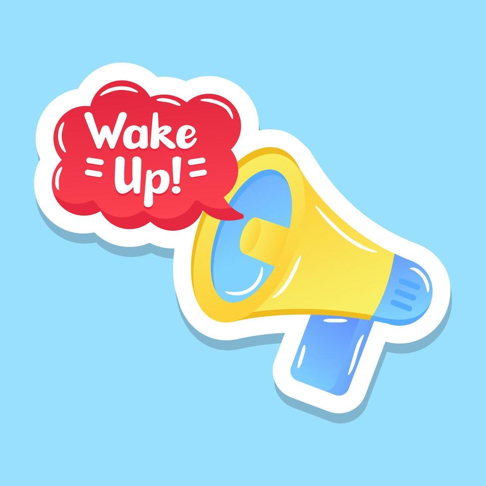 Trendy flat sticker of loudspeaker vector