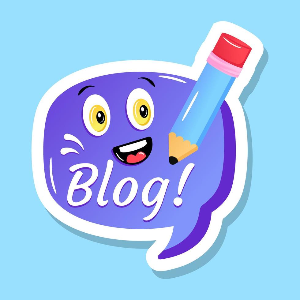 A compose blog flat sticker in editable design vector
