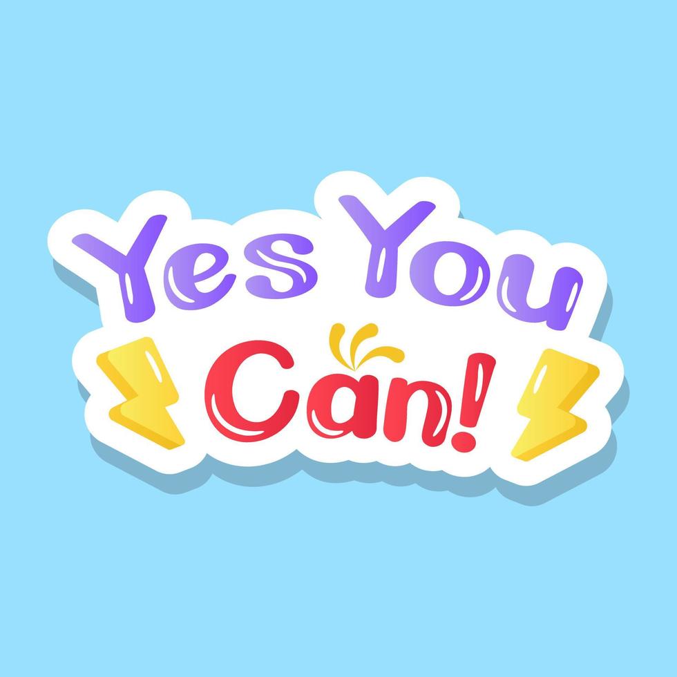 Yes you can text in flat sticker, best for mobile apps vector