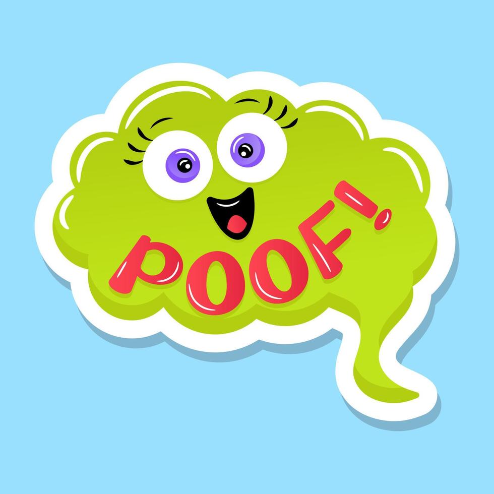 A poof bubble in flat editable sticker vector