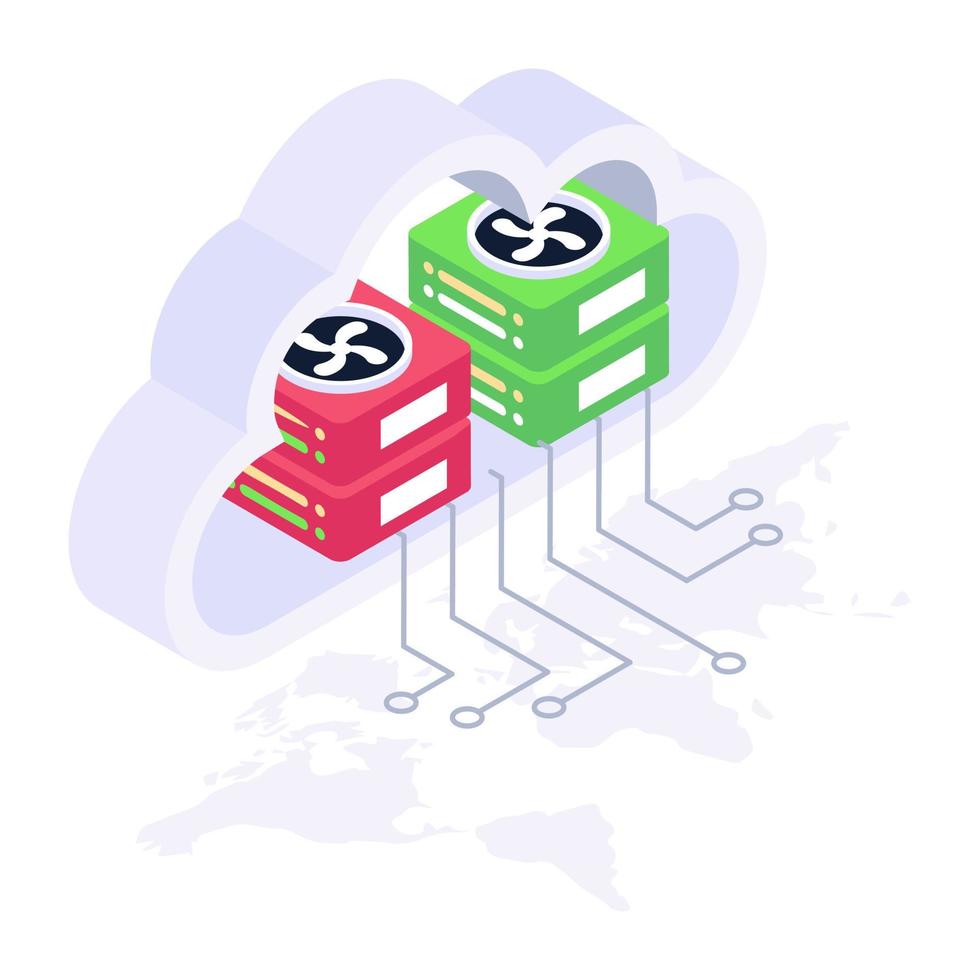 Icon of server content in isometric style vector