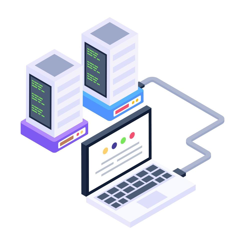 A data display icon in isometric design vector