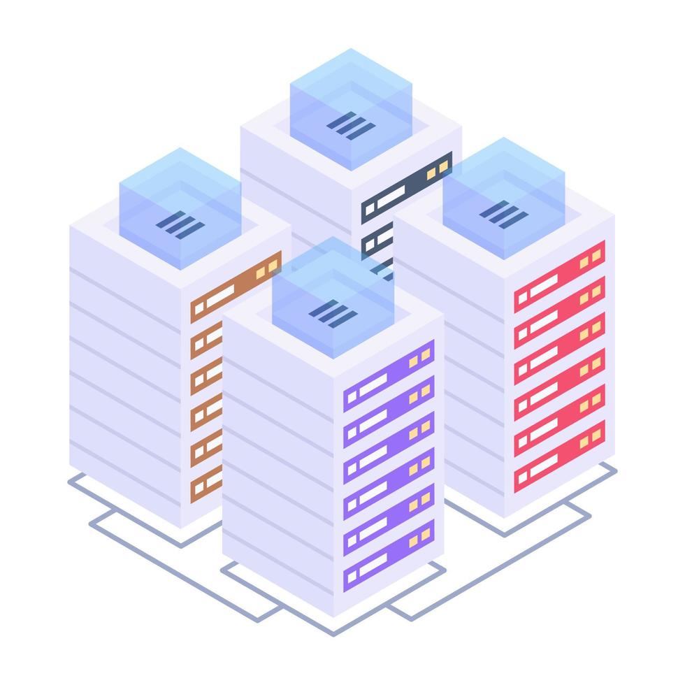 Icon of server content in isometric style vector