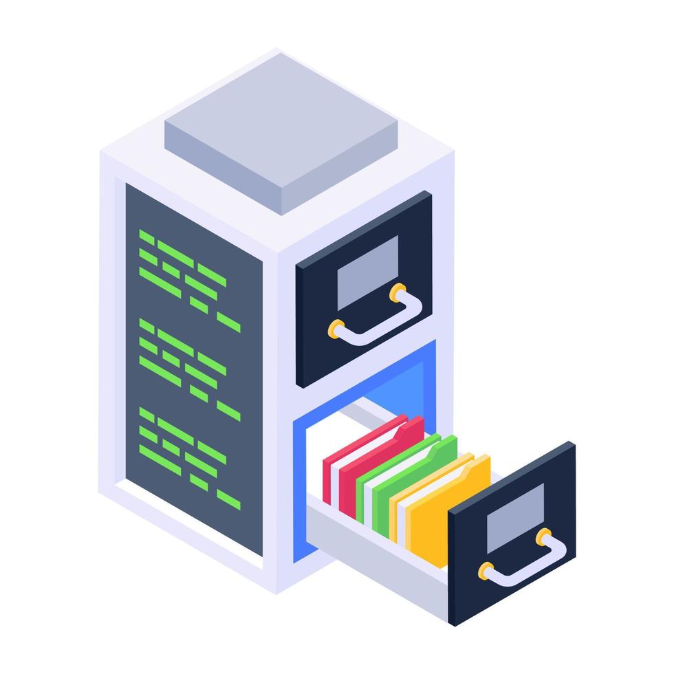 Icon of server content in isometric style vector