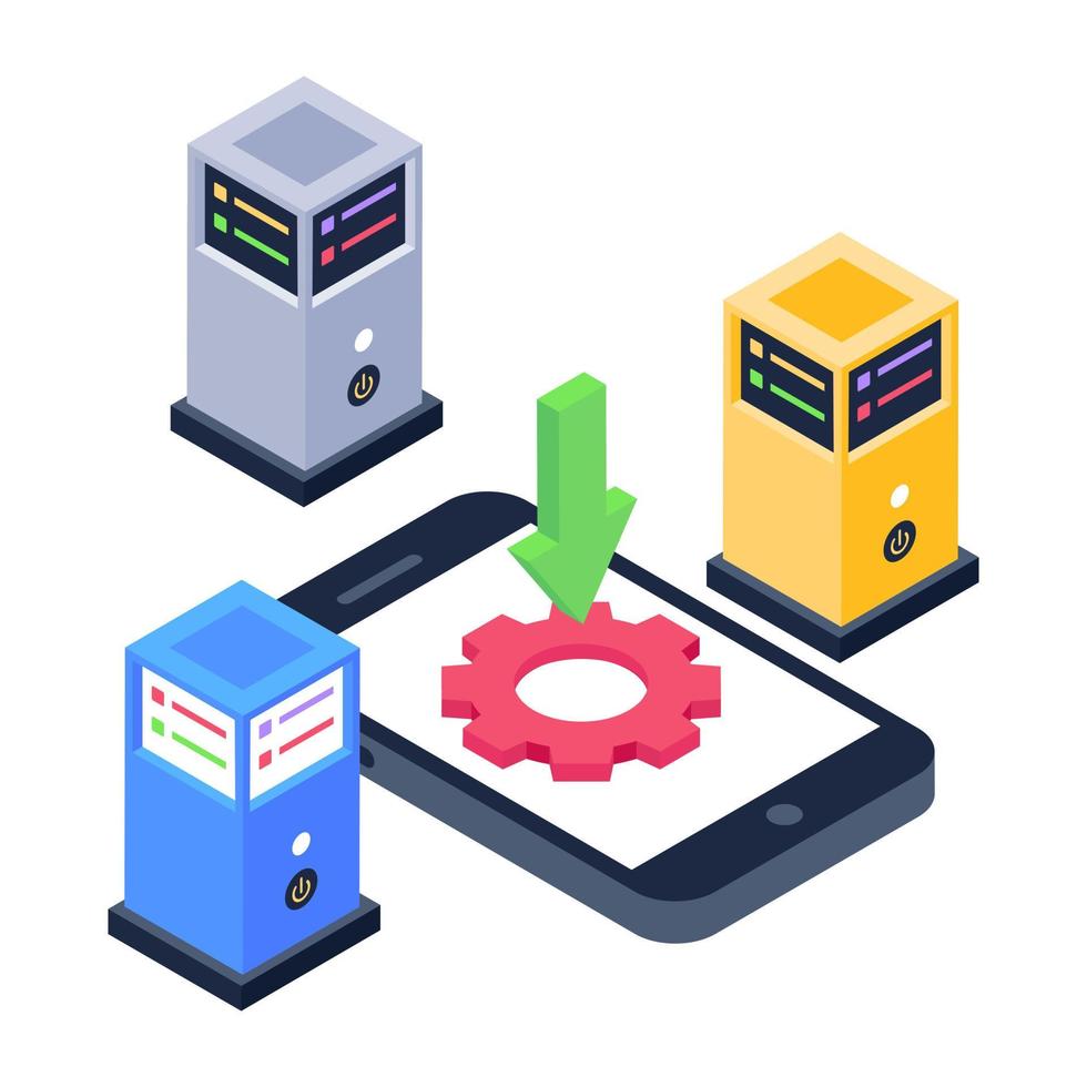 A data display icon in isometric design vector