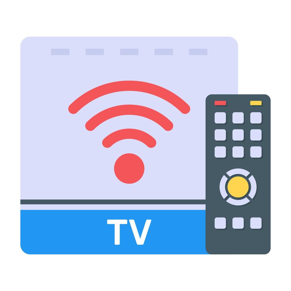 Trendy flat icon of smart tv box vector