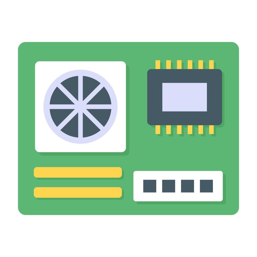 Mainboard flat icon, editable vector