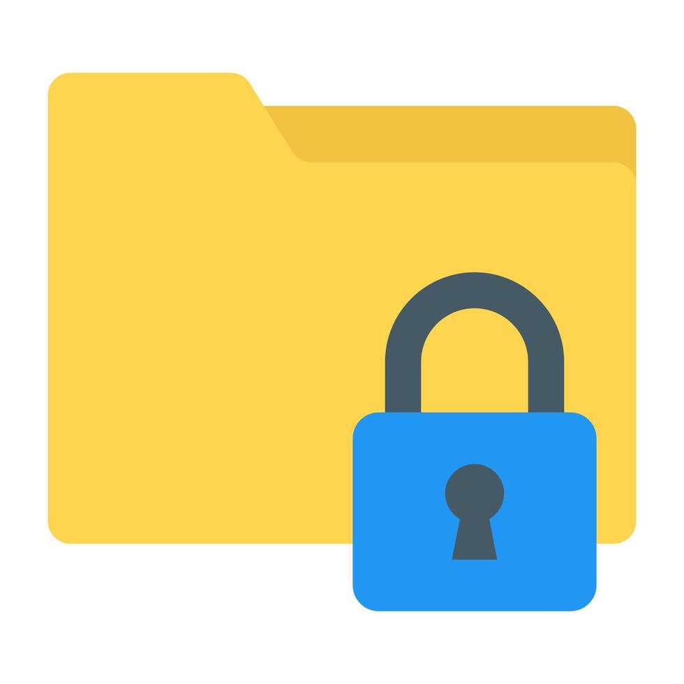 Folder security flat trendy editable icon vector