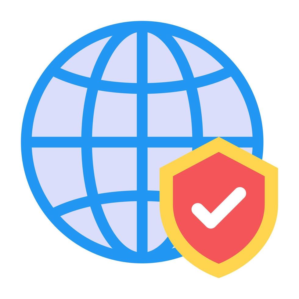 icono único de moda de la seguridad de Internet, vector plano