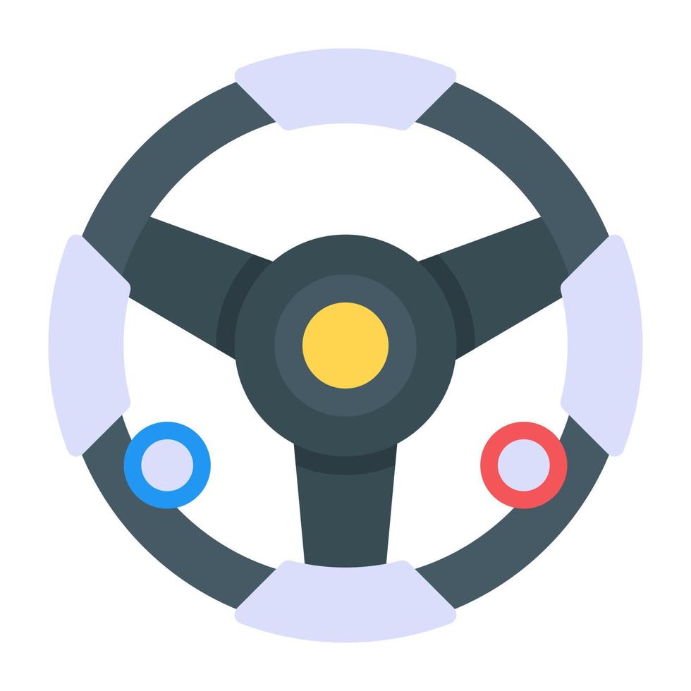 Mechanical steering in flat icon vector