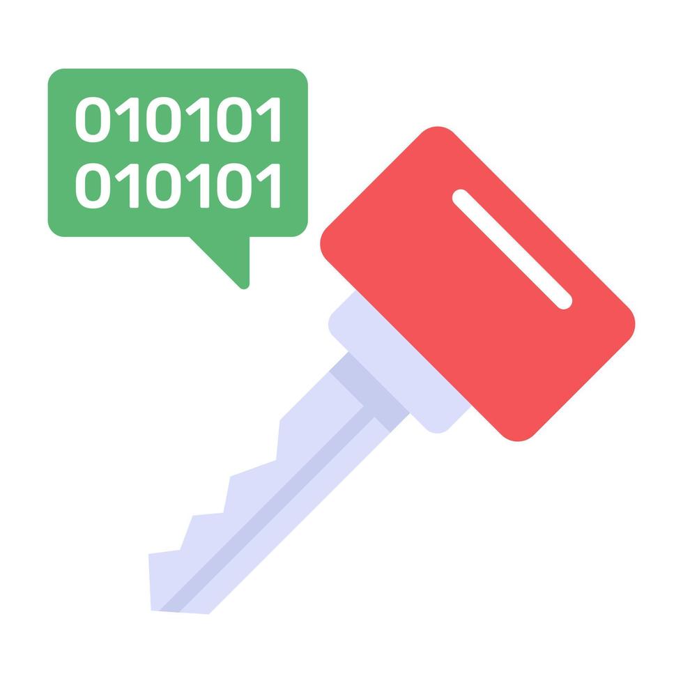 Trendy flat icon of digital encryption vector