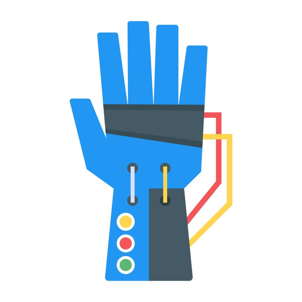 Mechanical hand in flat style icon, trendy vector